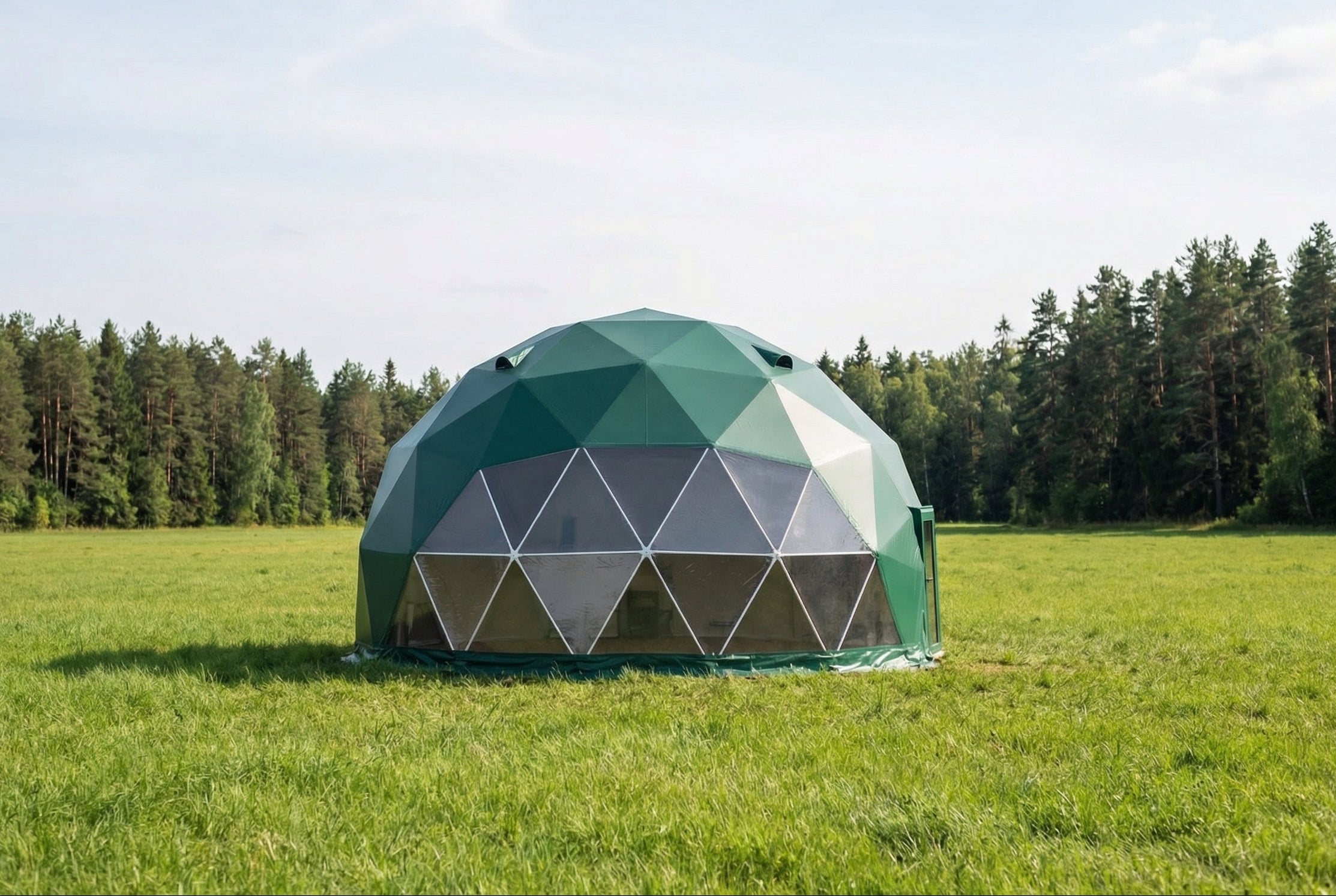KOOP Glamping DOME GLOBE 5 9 Meter GROEN Opblaas Center koop-glamping-dome-globe-5-9-meter-groen-opblaas-center