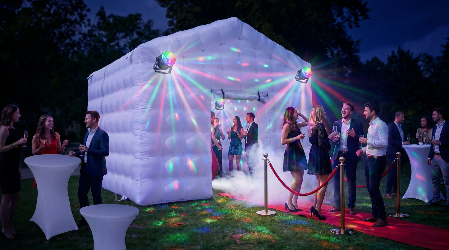 HUUR Opblaasbare Nightclub Partytent Wit 4 meter